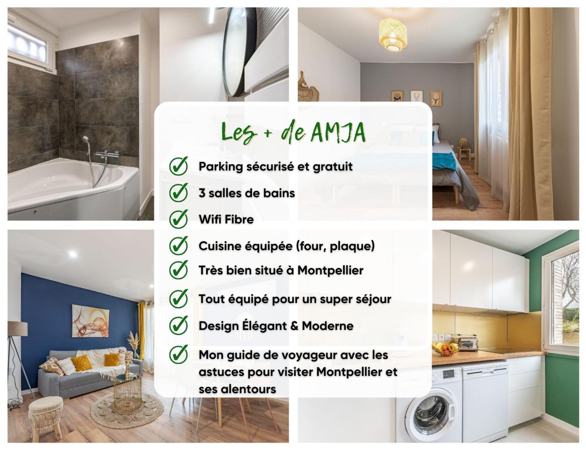 Amja Proche Clinique Saint-roch 3 3 Salles De Bain Parking Gratuit Ideal Famille Groupe Coworking 10 Min Centre 10 Min 5 Min Sortie Autoroute Apartamento Montpellier